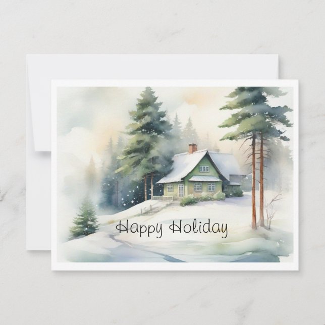 Winter snow holiday card (Front)