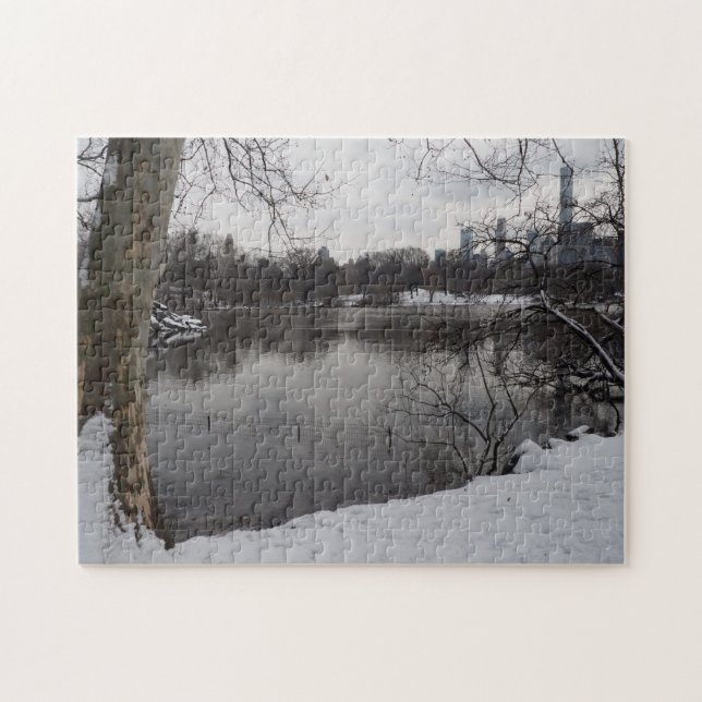 Winter Snow in Central Park New York City NYC Jigsaw Puzzle (Horizontal)