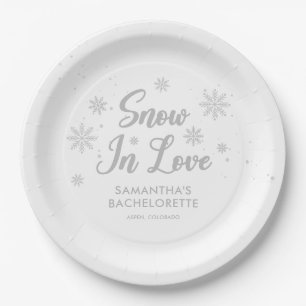 Winter Snow In Love Bachelorette  Paper Plates