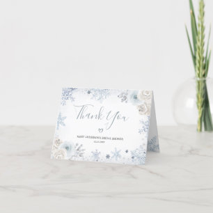 Winter Snow in Love Bridal Shower Folded Letterpress Thank You Card