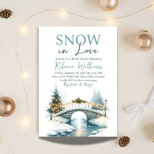 Winter Snow in Love Christmas Bridal Shower Invitation