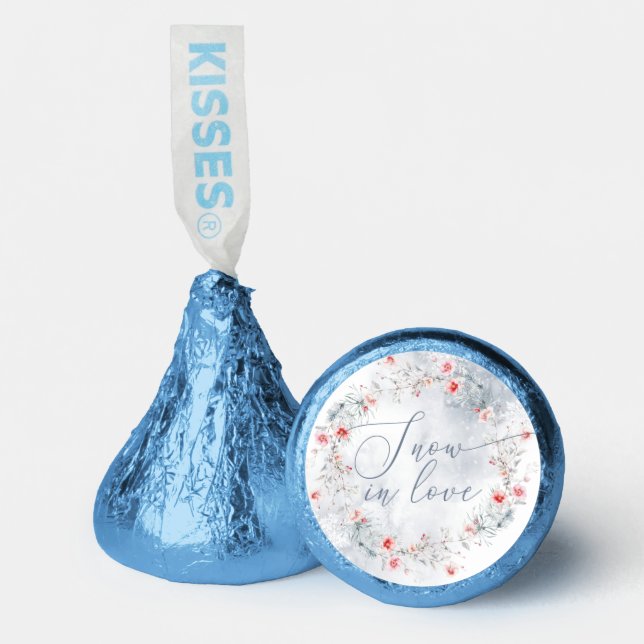 Winter Snow in Love elegant Bridal shower Hershey®'s Kisses® (Front)