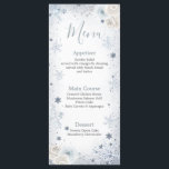 Winter Snow in Love Snowflake Bridal Shower Menu<br><div class="desc">Winter Snow in Love Snowflake Bridal Shower Menu Card</div>