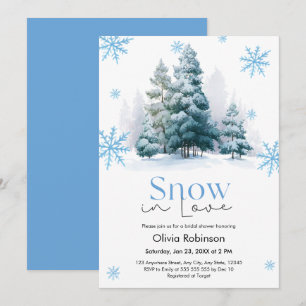 Winter Snow in Love Snowflakes Bridal Shower Invitation