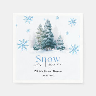 Winter Snow in Love Snowflakes Bridal Shower Napkins