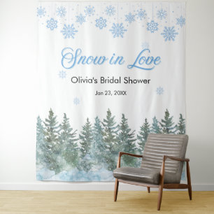 Winter Snow in Love Snowflakes Bridal Shower Tapestry