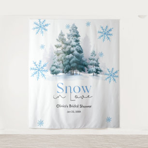 Winter Snow in Love Snowflakes Bridal Shower Tapestry