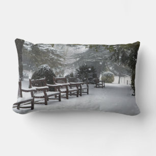 Winter Snow in the Park Lumbar Pillow