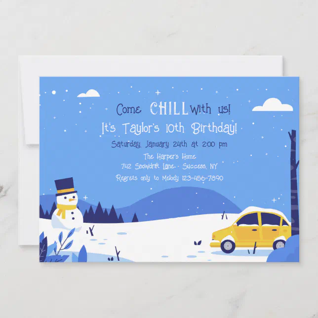 Winter Snow Invitation | Zazzle