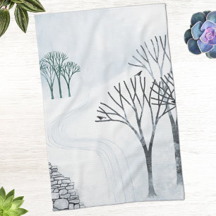 Winter Snow Landscape Art Kitchen Towel