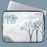 Winter Snow Landscape Art Laptop Sleeve<br><div class="desc">A snowy winter landscape scene with trees and a dry stone wall.  Original art by Nic Squirrell.</div>