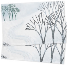 Winter Snow Landscape Art Pillow Case at Zazzle