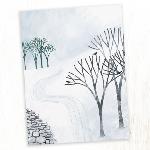 Winter Snow Landscape Art Postcard