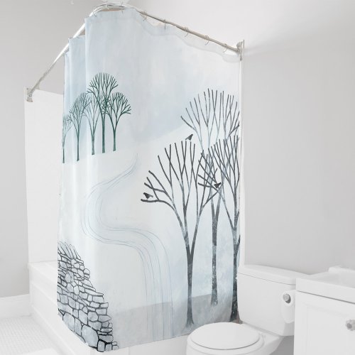 Winter Snow Landscape Art Shower Curtain