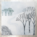 Winter Snow Landscape Ceramic Tile<br><div class="desc">A snowy winter landscape scene with trees and a dry stone wall.  Brrr!  Original art by Nic Squirrell.</div>