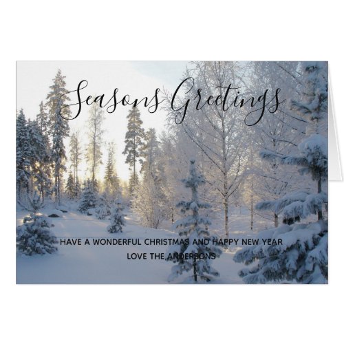 Winter Snow Landscape Christmas Photo Personalized