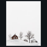 Winter Snow Landscape Deer Letterhead<br><div class="desc">Mystical winter landscape. On the reverse side - baby deer resting in snow.</div>