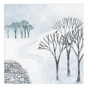 Winter Snow Landscape Painting Acrylic Print