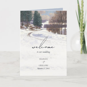 Winter Snow Landscape Wedding Order of Service Program