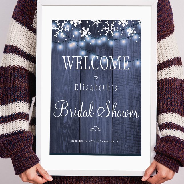 Winter snow lights bridal shower welcome sign (Creator Uploaded)