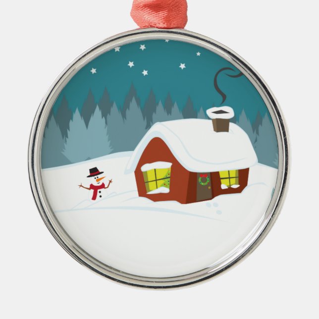 Winter Snow Metal Ornament (Front)