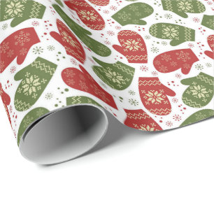 Winter Snow Mittens Wrapping Paper