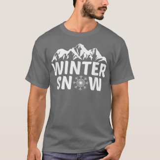 Winter Snow Mountain Range Snow Peaks Snowflake Lo T-Shirt