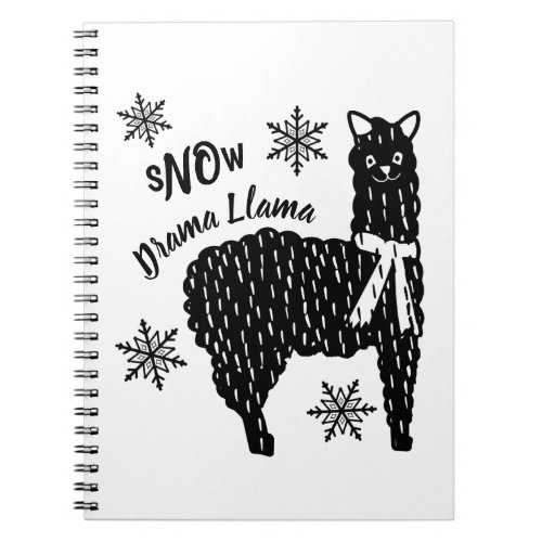 Winter Snow No Drama Llama Notebook