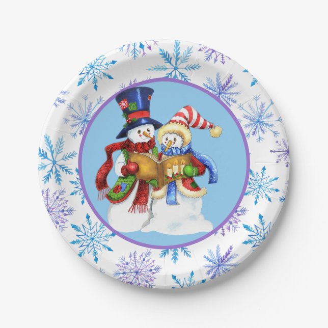 Winter Snow Paper Plates (Front)