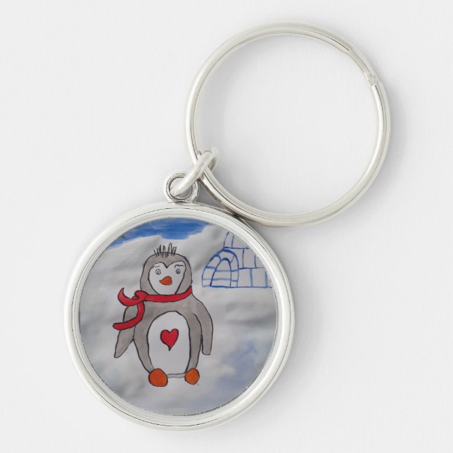 Winter Snow Penguin Keychain (Front)