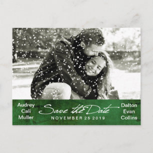 Winter Snow Photo Save The Date Announcement Postcard