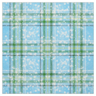 Winter Snow Plaid Tartan Design  Fabric