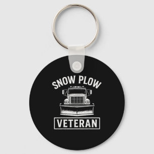 Winter Snow Plow Driver Retired Funny Snowplow Vet Keychain