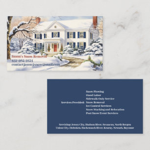 Winter Snow Plowing Business Card Template