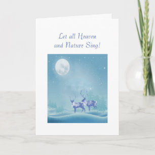 Winter Snow Reindeer Christian Scripture Christmas Holiday Card
