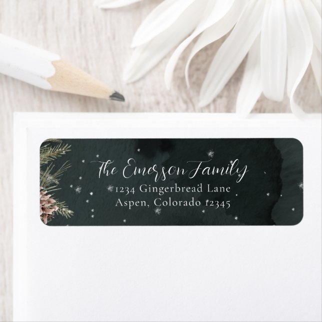 Winter Snow Return Address Label (Insitu)