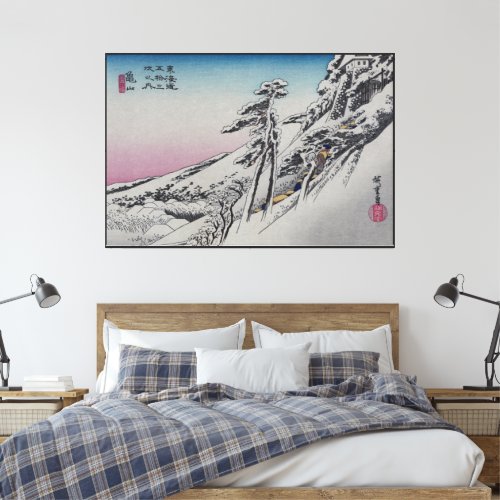 Winter Snow_scape of Kameyama Castle Japan Canvas Print