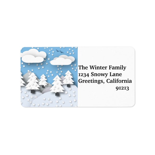 Winter Snow Scene Address Labels (Front)
