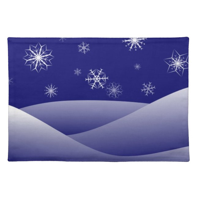 WINTER SNOW SCENE CLOTH PLACEMAT (Front)