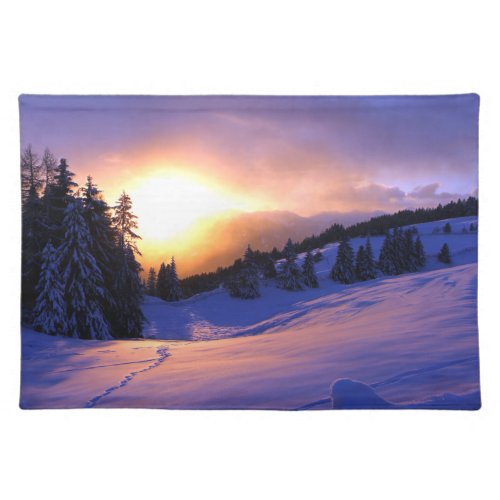 Winter Snow Scene in Italy Placemat