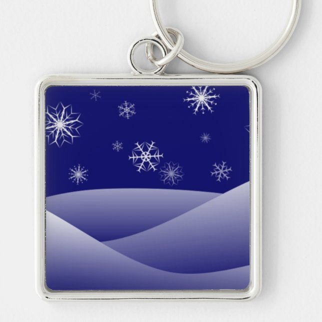 WINTER SNOW SCENE KEYCHAIN (Front)