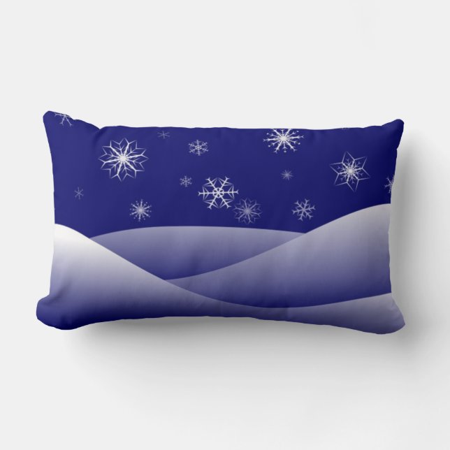 WINTER SNOW SCENE LUMBAR PILLOW (Front)