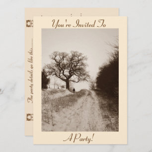 winter snow scene original photographic invitation