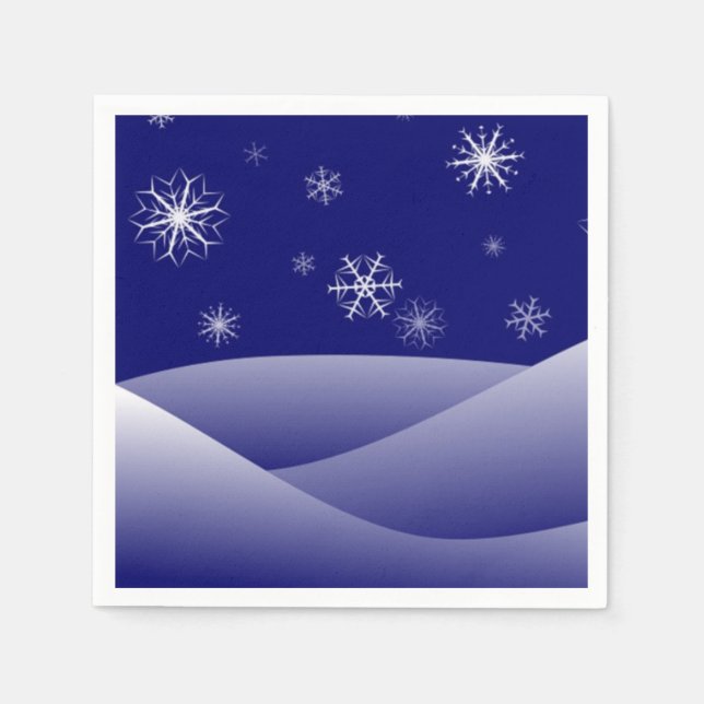 WINTER SNOW SCENE PAPER NAPKINS (Front)