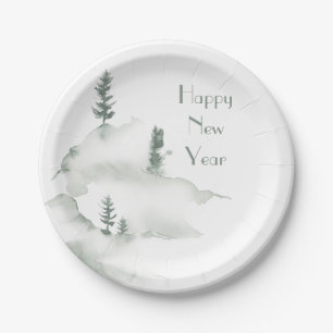 Winter Snow Scene Paper Plates
