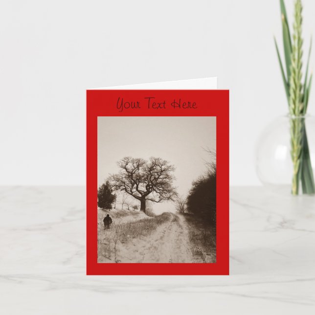 winter snow scene photographic art holiday card (Front)