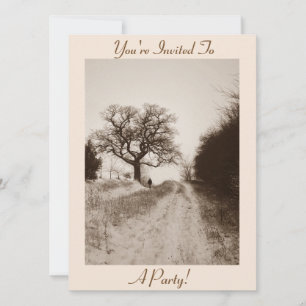 winter snow scene photographic christmas invitation