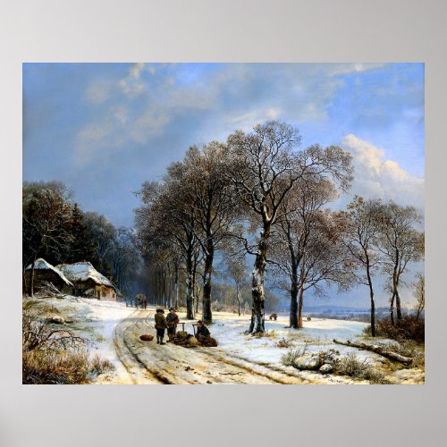 Winter snow scene poster