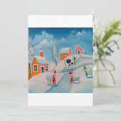 winter snow scene sheep folk art (Standing Front)