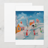 winter snow scene sheep folk art (Front/Back)